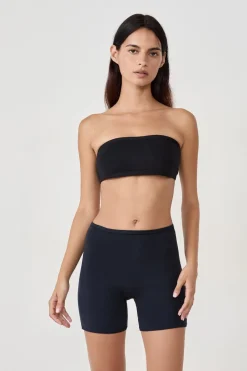 ETAM Sujetador bandeau con aros de algodón orgánico elástico NEGRO