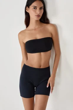 ETAM Sujetador bandeau con aros de algodón orgánico elástico NEGRO