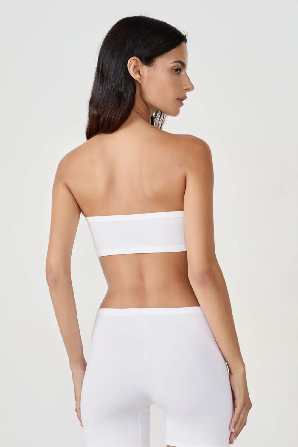 Discount ETAM Sujetador bandeau con aros de algodón orgánico elástico BLANCO