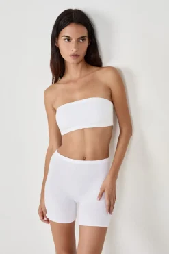 Discount ETAM Sujetador bandeau con aros de algodón orgánico elástico BLANCO