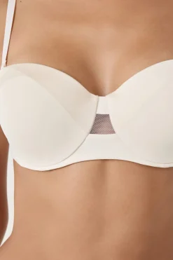 Discount ETAM Sujetador bandeau con finas copas y tirantes desmontables CRUDO