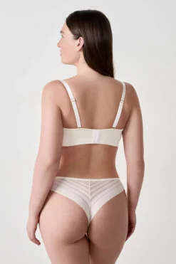 Discount ETAM Sujetador bandeau con finas copas y tirantes desmontables CRUDO