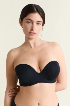 New ETAM Sujetador bandeau, copas C-E, tirantes desmontables NEGRO