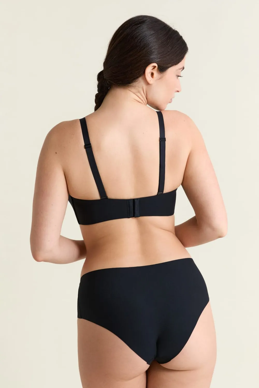 New ETAM Sujetador bandeau, copas C-E, tirantes desmontables NEGRO