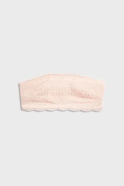 Outlet ETAM Sujetador bandeau de encaje ROSA EMPOLVADO