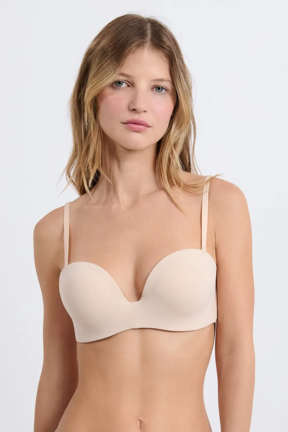 Sale ETAM Sujetador bandeau de microfibra con tirantes desmontables BLANCO ROTO