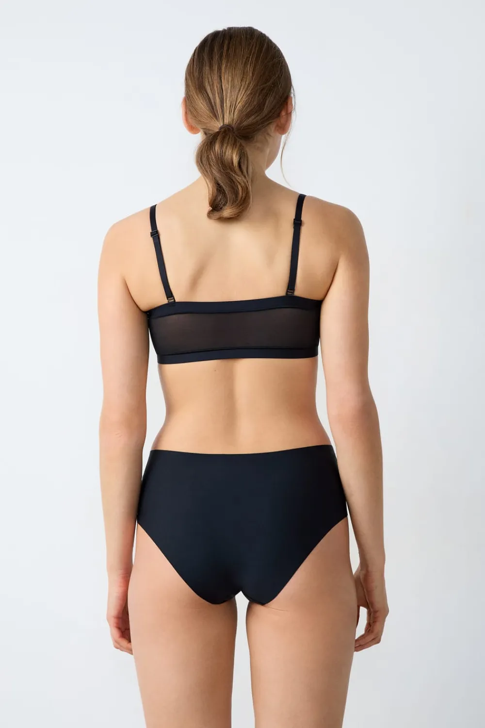 New ETAM Sujetador bandeau de microfibra con aros NEGRO