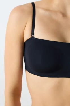 New ETAM Sujetador bandeau de microfibra con aros NEGRO