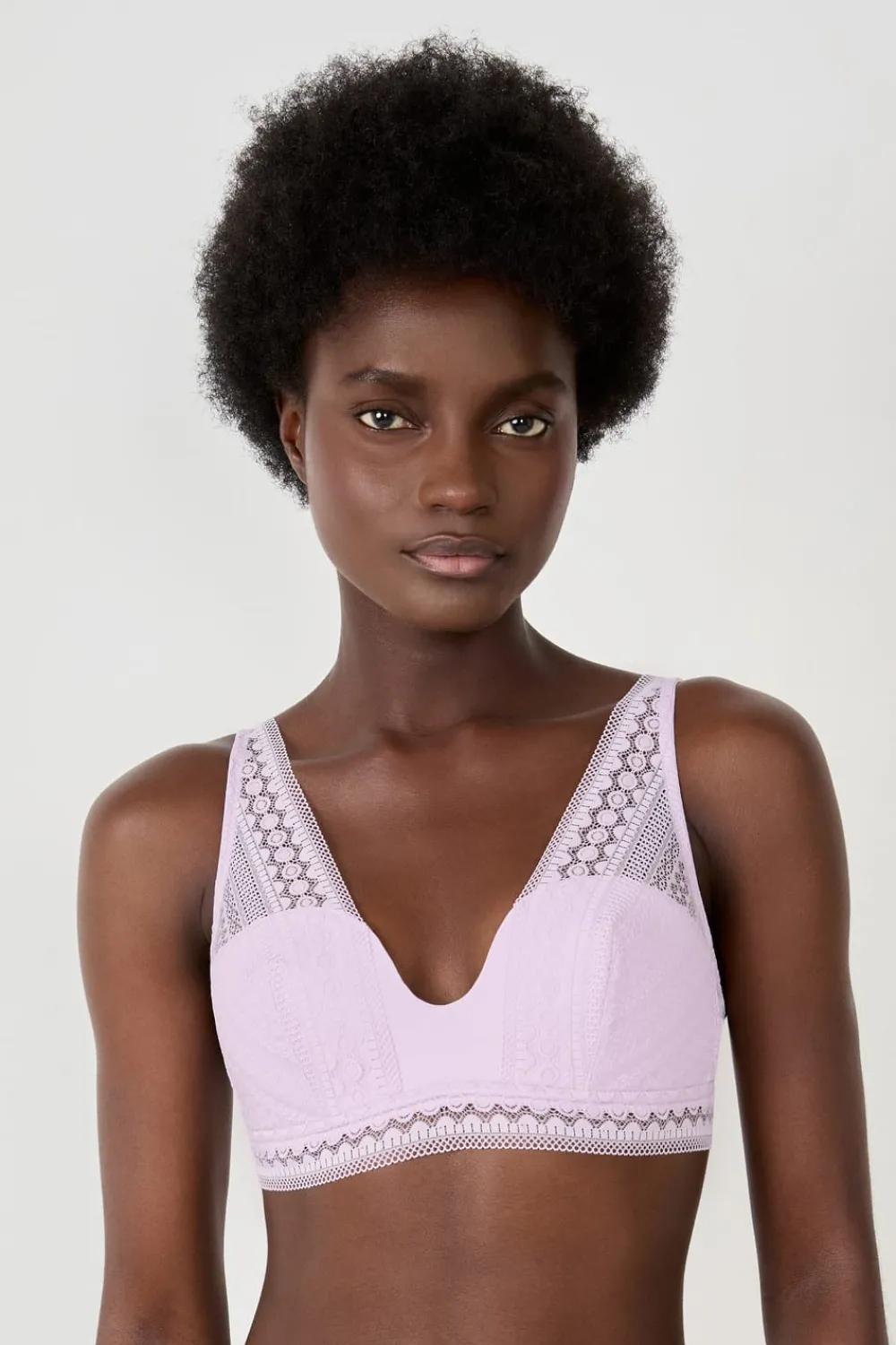 Hot ETAM Sujetador bandeau foulard de encaje LILA