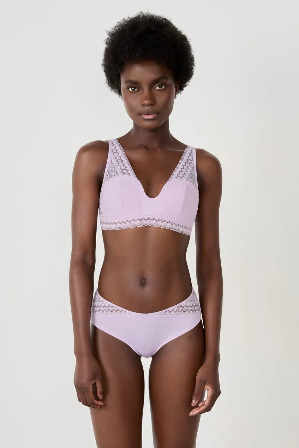 Hot ETAM Sujetador bandeau foulard de encaje LILA