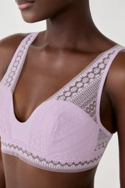 Hot ETAM Sujetador bandeau foulard de encaje LILA