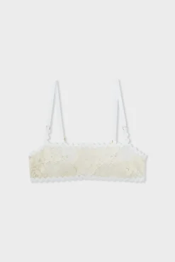 Outlet ETAM Sujetador bandeau sin aros de encaje BLANCO ROTO