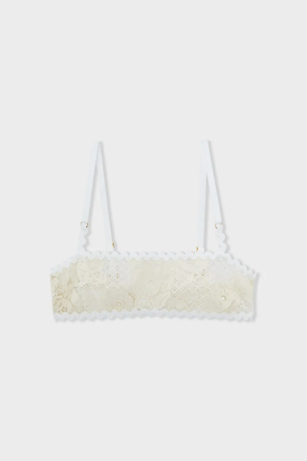Outlet ETAM Sujetador bandeau sin aros de encaje BLANCO ROTO