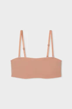 Discount ETAM Sujetador bandeu de microfibra con tirantes removibles BLUSH