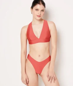 Sale ETAM Sujetador bikini triángulo satinado TERRACOTA