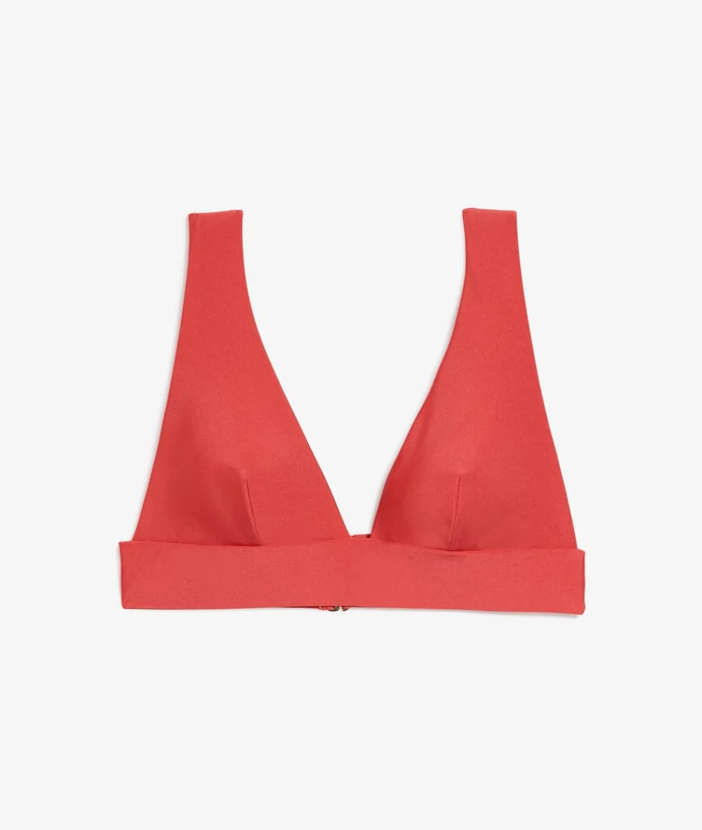 Sale ETAM Sujetador bikini triángulo satinado TERRACOTA