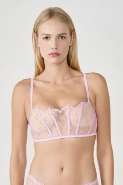 Outlet ETAM Sujetador bustier con bordado LILA