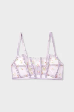 Outlet ETAM Sujetador bustier con bordado LILA
