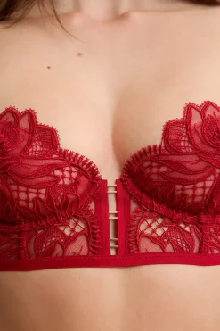Outlet ETAM Sujetador bustier de bordado ROJO
