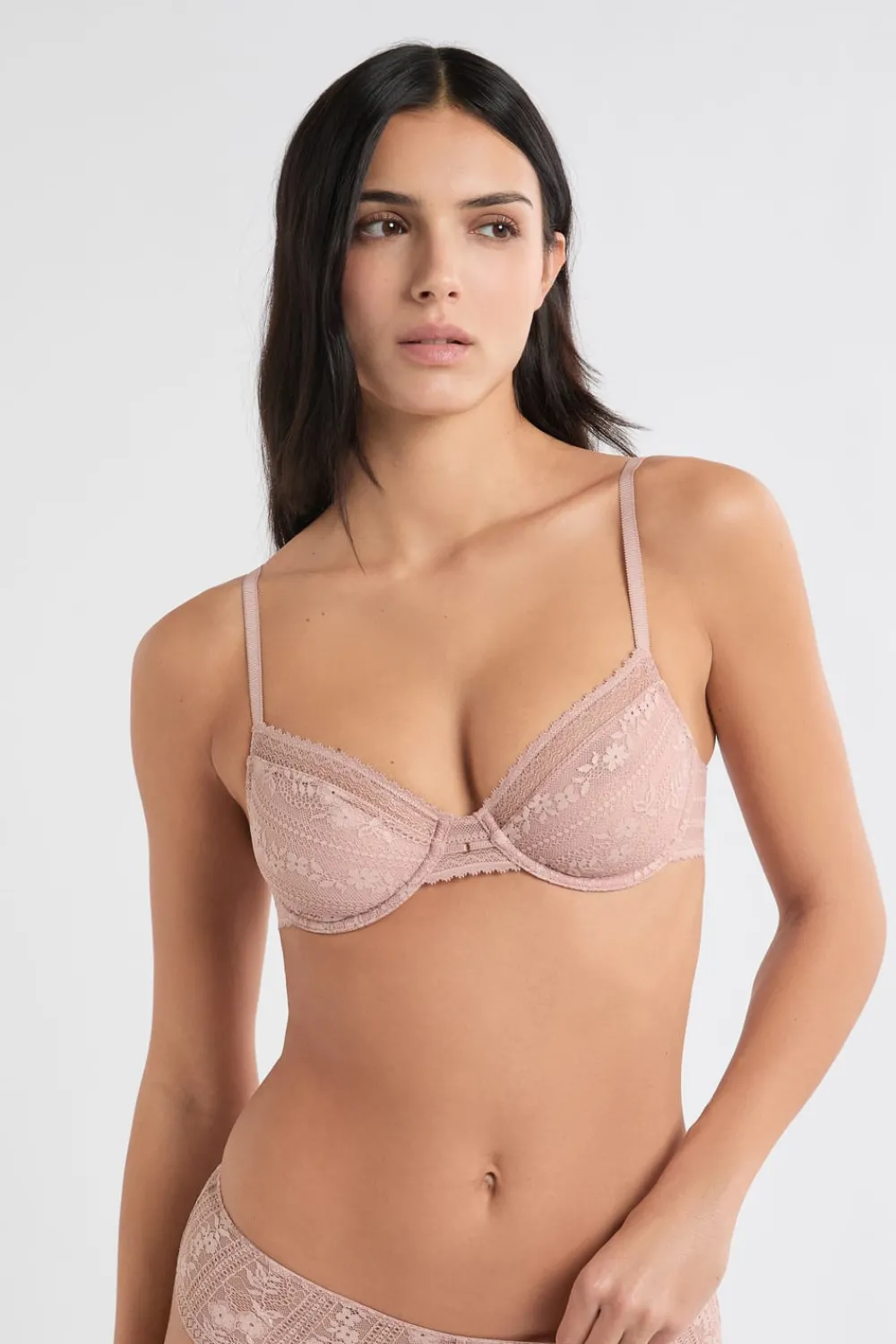 Hot ETAM Sujetador clásico de encaje ROSA EMPOLVADO