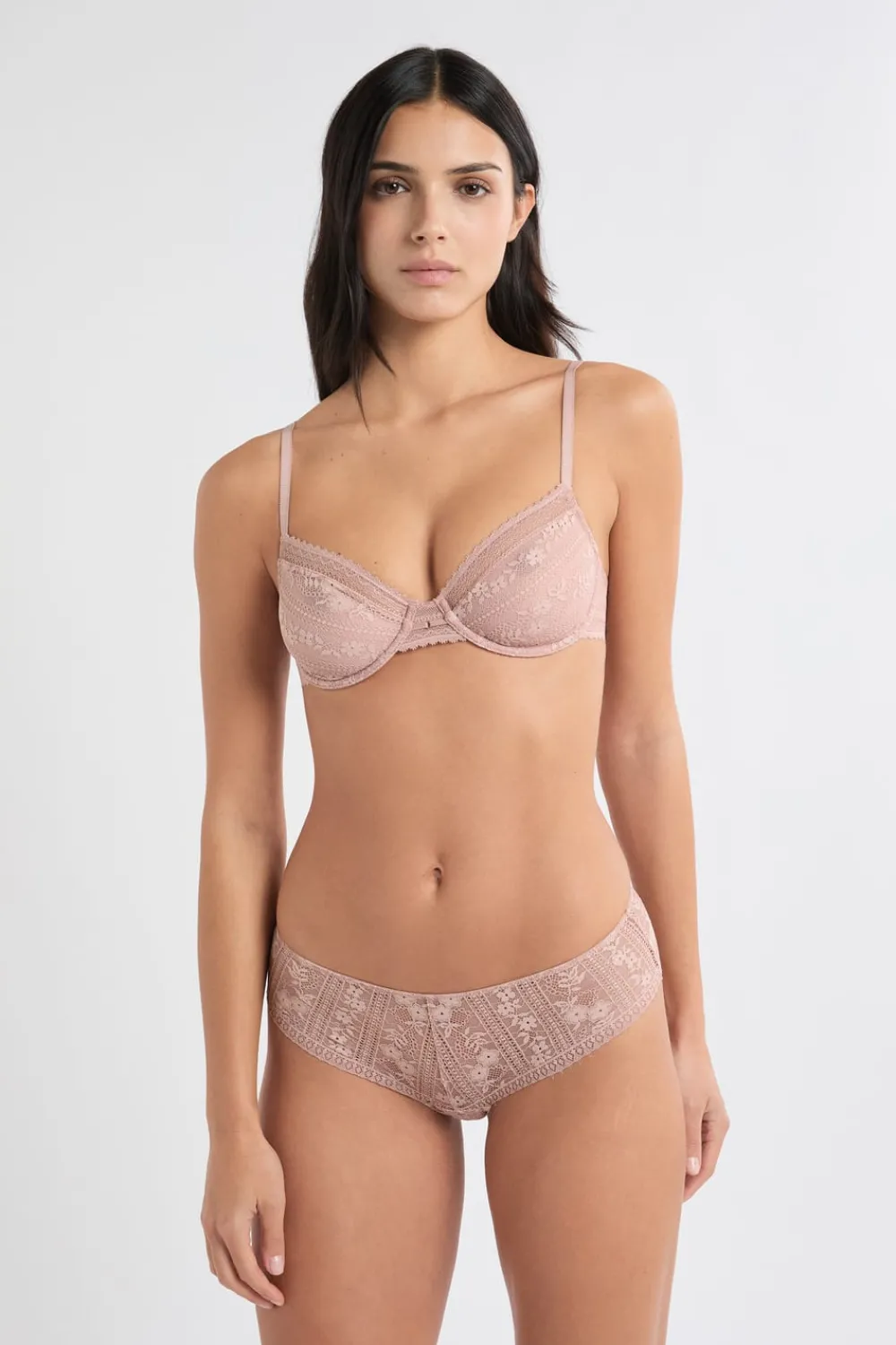 Hot ETAM Sujetador clásico de encaje ROSA EMPOLVADO