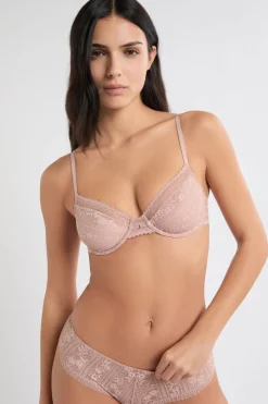Hot ETAM Sujetador clásico de encaje ROSA EMPOLVADO