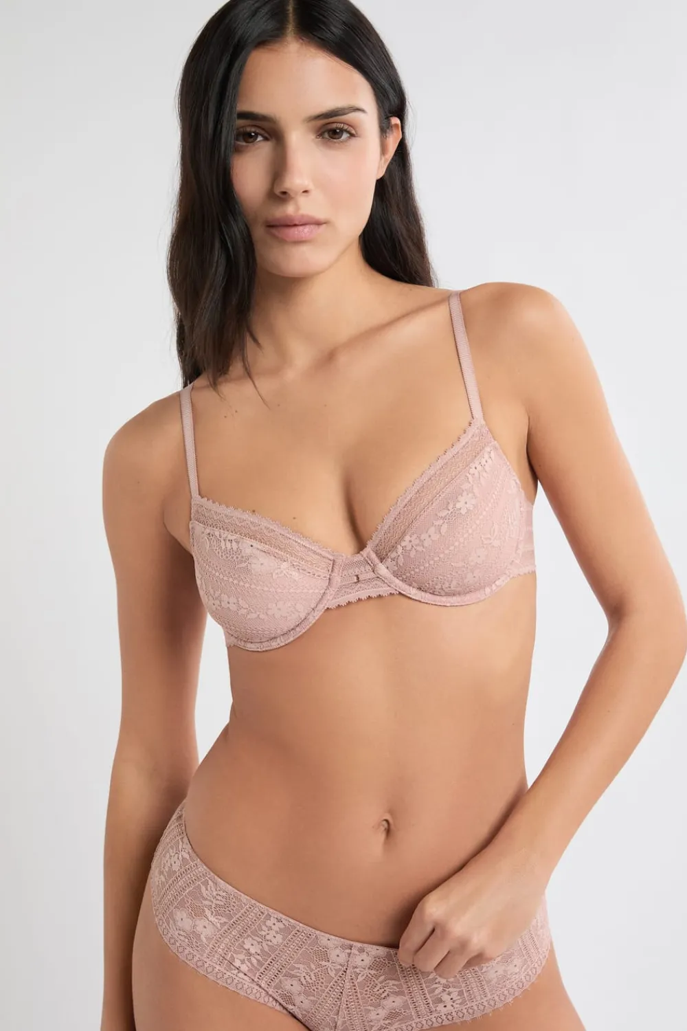 Hot ETAM Sujetador clásico de encaje ROSA EMPOLVADO