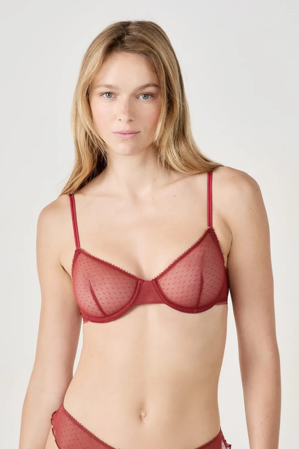 Outlet ETAM Sujetador clásico de tul TERRACOTTA