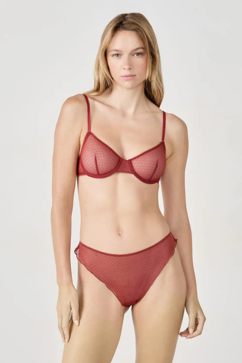 Outlet ETAM Sujetador clásico de tul TERRACOTTA