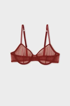 Outlet ETAM Sujetador clásico de tul TERRACOTTA