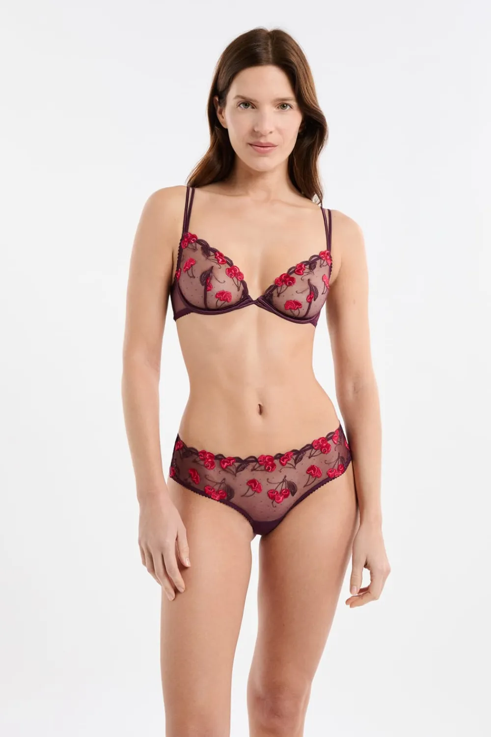 Best ETAM Sujetador con estampado de cerezas MORADO