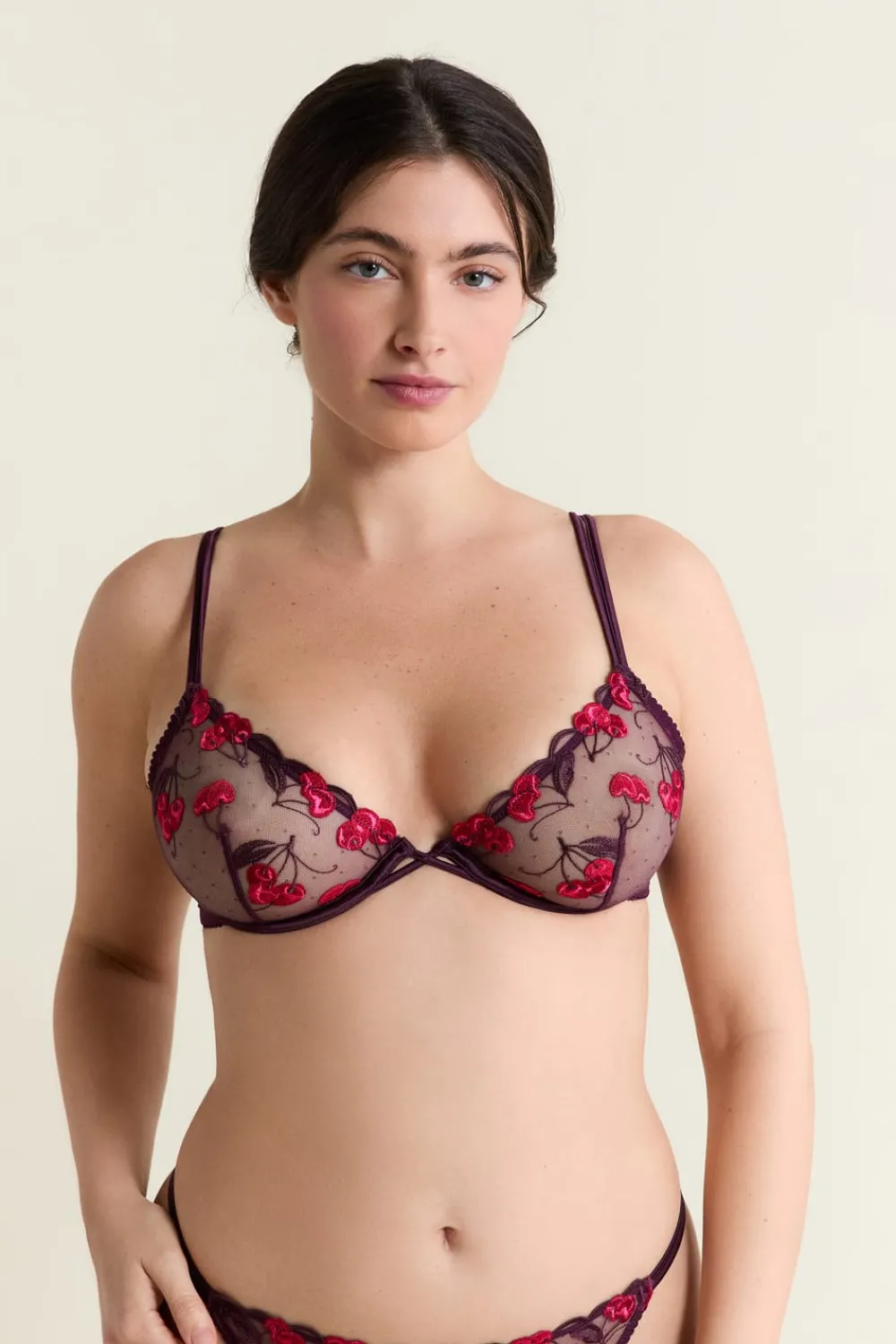 Best ETAM Sujetador con estampado de cerezas MORADO