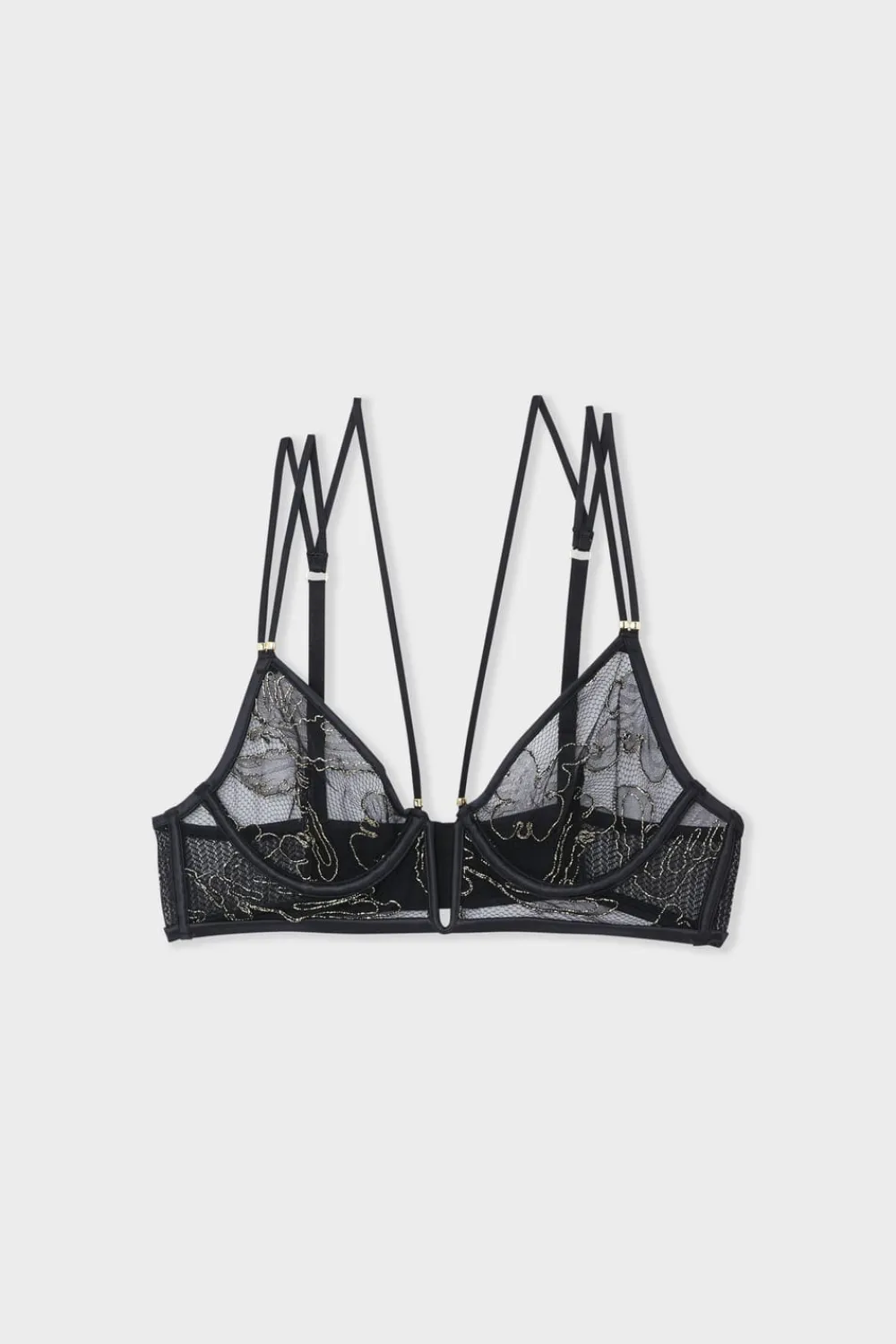 Best ETAM Sujetador de encaje bordado NEGRO
