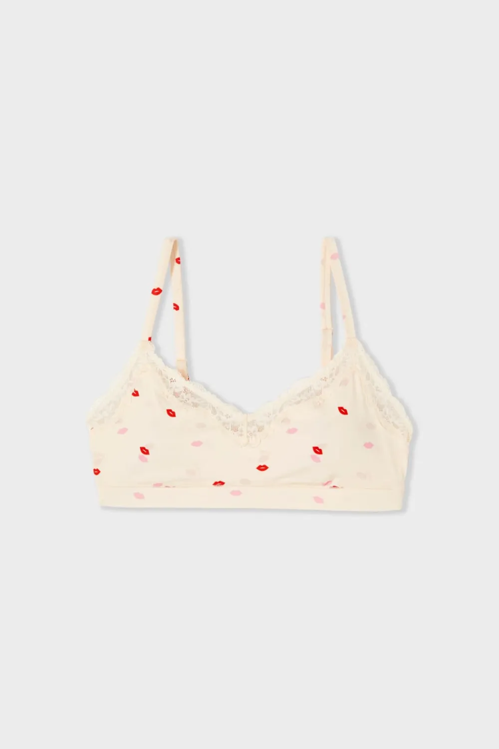 Sale ETAM Sujetador de microfibra con estampado de besos IMP FOND ROSA