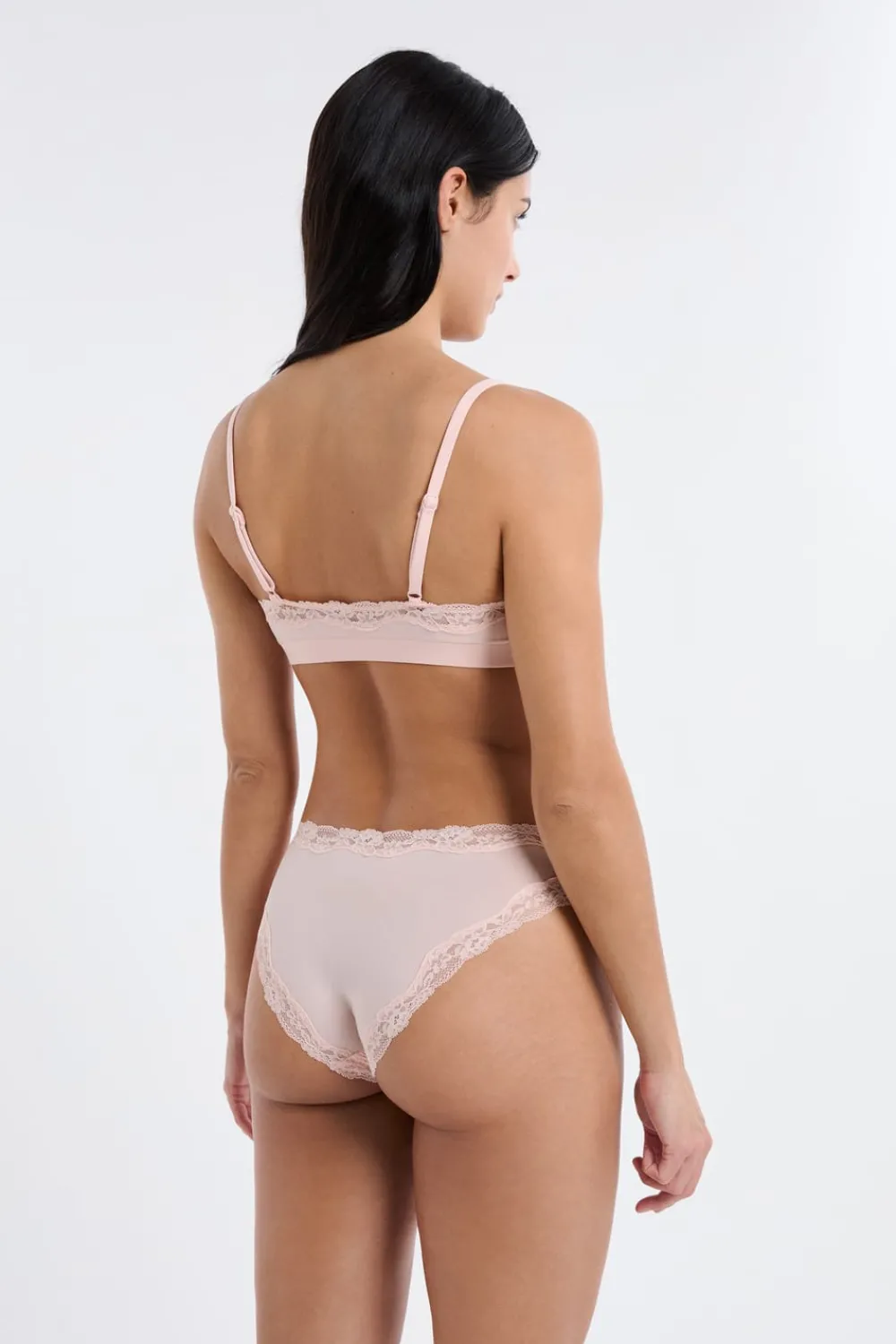 Best ETAM Sujetador de microfibra y encaje ROSA EMPOLVADO