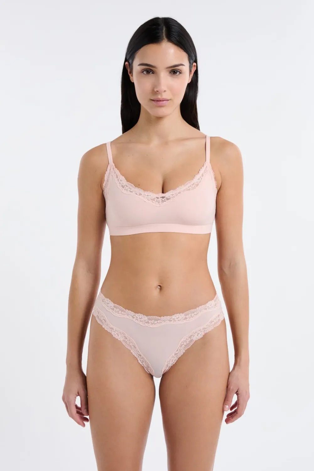 Best ETAM Sujetador de microfibra y encaje ROSA EMPOLVADO