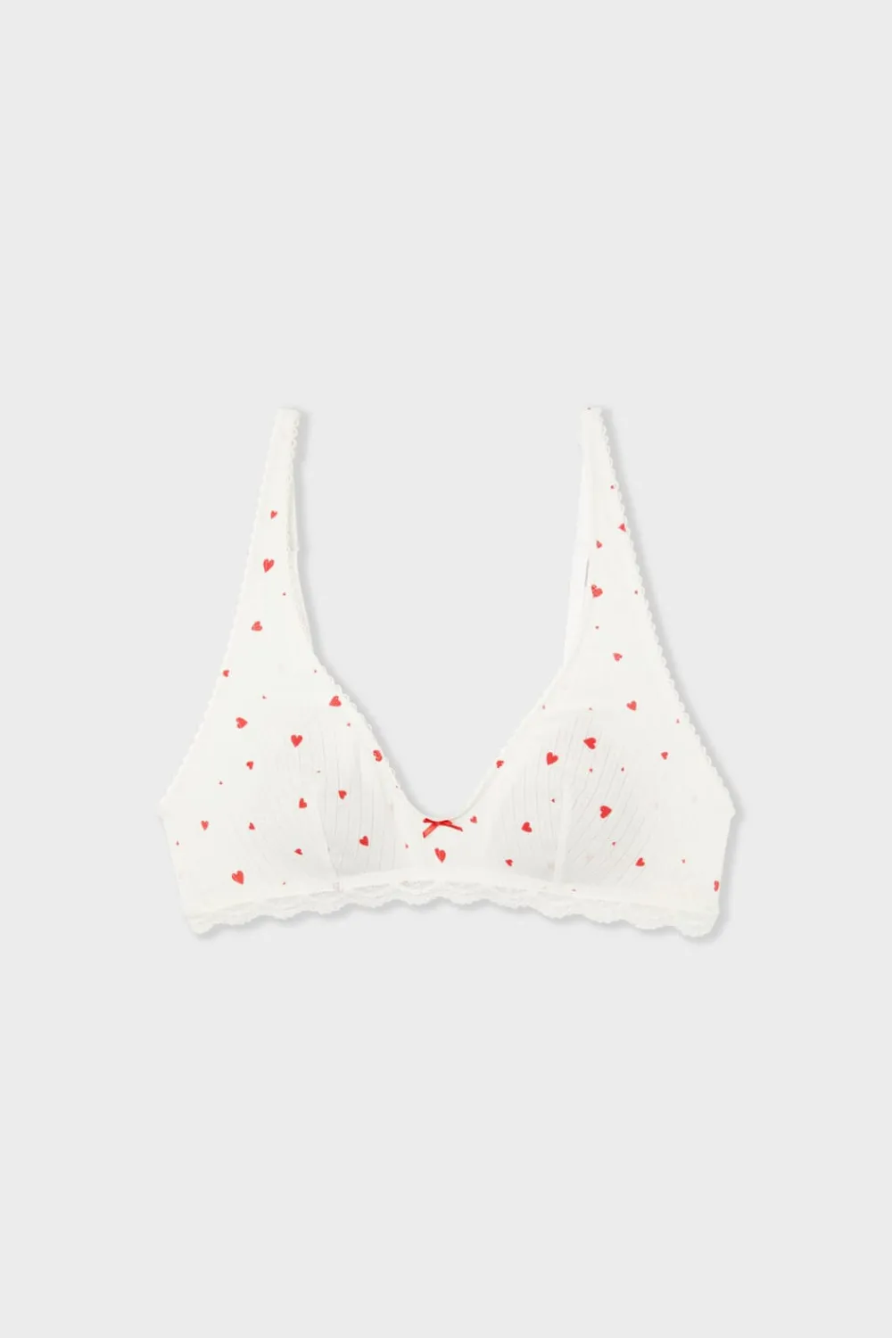 Hot ETAM Sujetador de punto calado con estampado de corazones IMP FD BLANCO