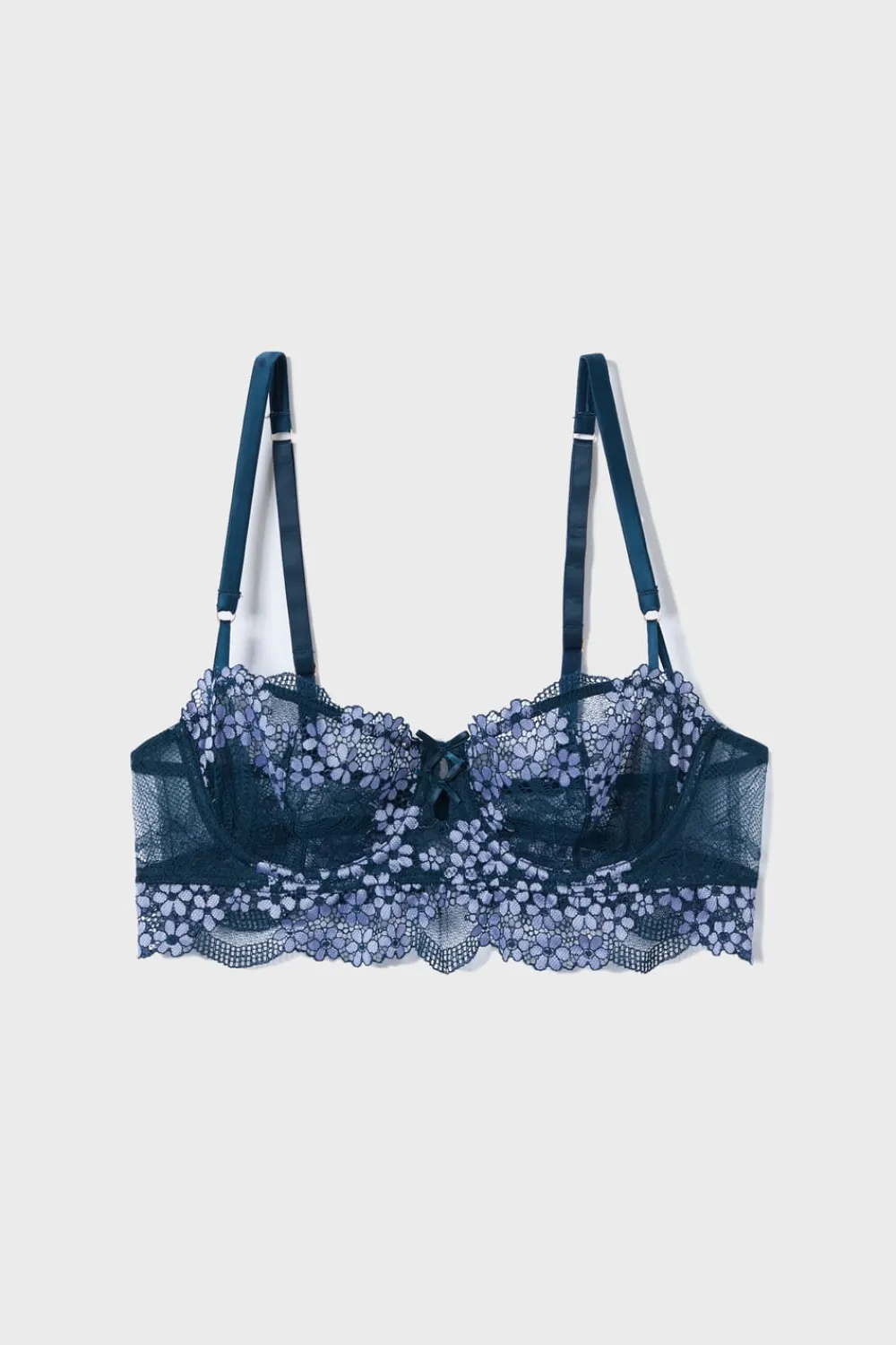 ETAM Sujetador N. 9 - Balconnet con bordado floral AZUL MARINO