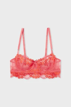 Outlet ETAM Sujetador N. 9 - Balconnet con bordado floral ROSA