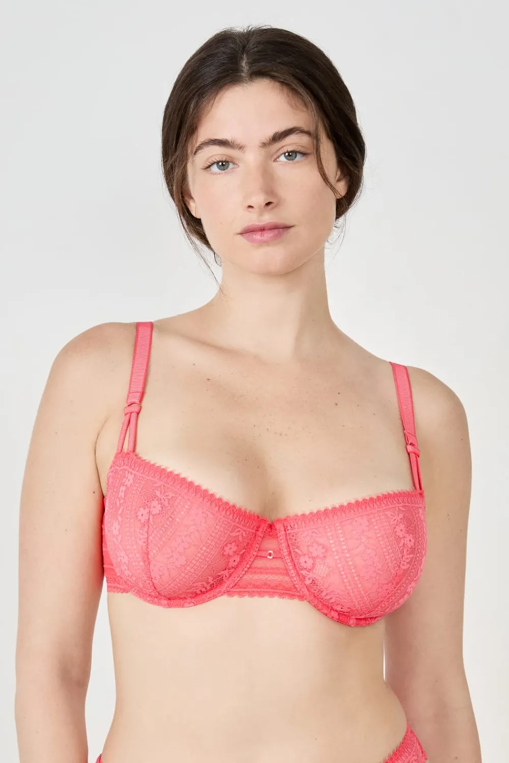 Discount ETAM Sujetador N. 9 - Balconnet de encaje ROSA