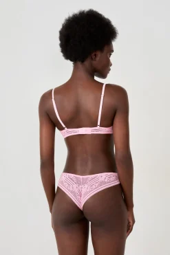 Outlet ETAM Sujetador N. 9 - Balconet de encaje ROSA CARAMELO