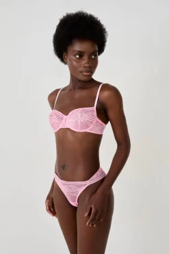 Outlet ETAM Sujetador N. 9 - Balconet de encaje ROSA CARAMELO
