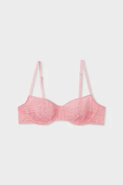 Outlet ETAM Sujetador N. 9 - Balconet de encaje ROSA CARAMELO