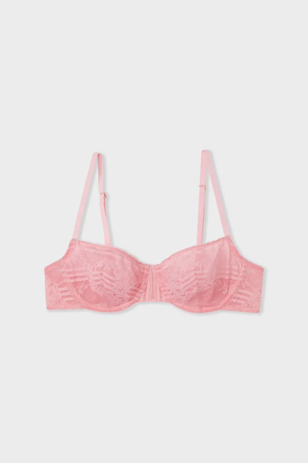 Outlet ETAM Sujetador N. 9 - Balconet de encaje ROSA CARAMELO
