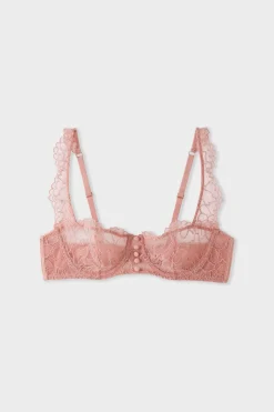 Clearance ETAM Sujetador Nº 9 - Balconet de encaje ROSA EMPOLVADO