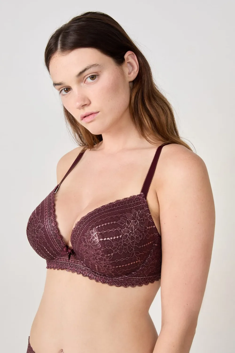 Clearance ETAM Sujetador Nº 5 - Copa fina escote pronunciado ROSA CLARO