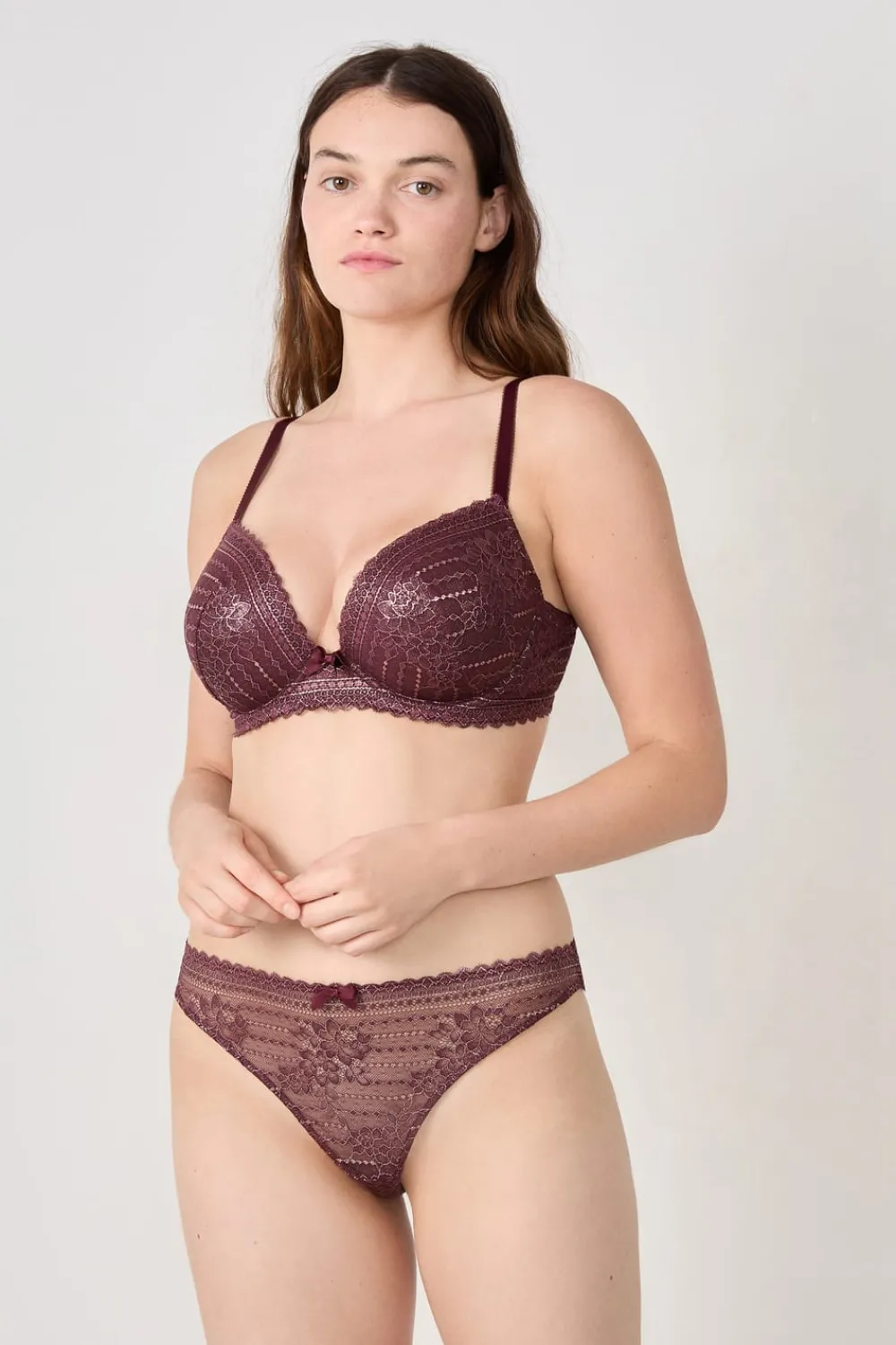 Clearance ETAM Sujetador Nº 5 - Copa fina escote pronunciado ROSA CLARO