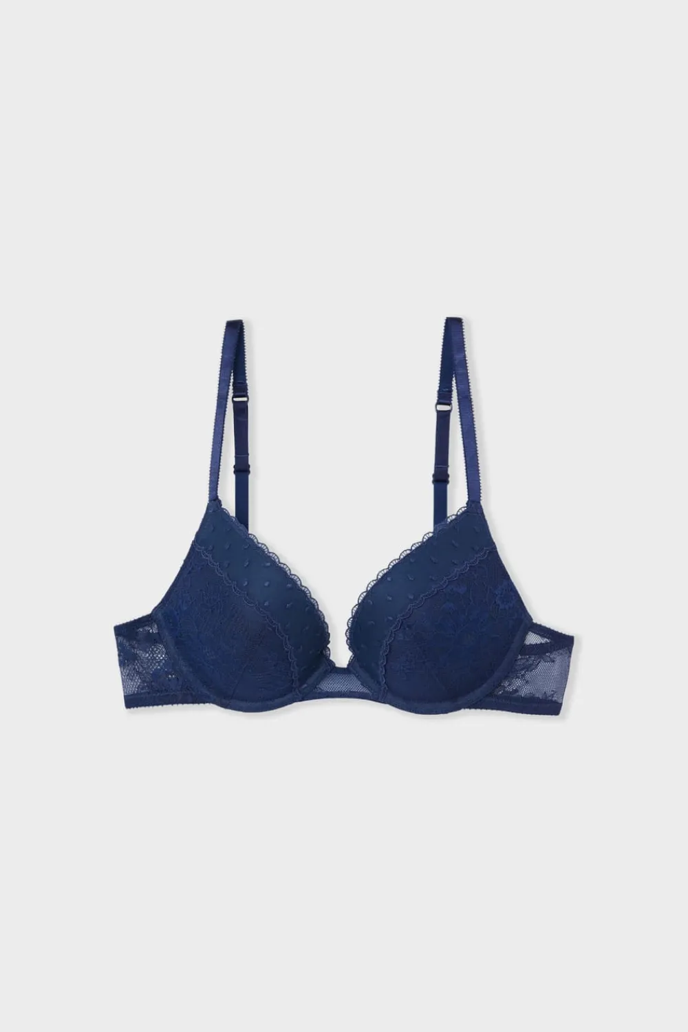 New ETAM Sujetador N.º 2 - El push-up escote pronunciado con bordado marino
