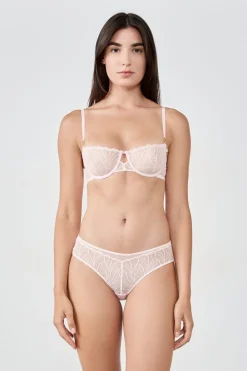 Clearance ETAM Sujetador N.9 - Balconet de encaje ROSA EMPOLVADO