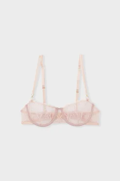 Clearance ETAM Sujetador N.9 - Balconet de encaje ROSA EMPOLVADO